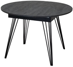 Круглый раскладной обеденный стол в современном стиле цвет: угольный камень + черный